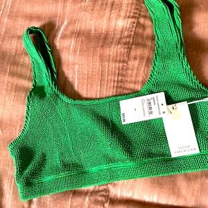 Good American Always Fits Scoop Bikini Top Summer Green